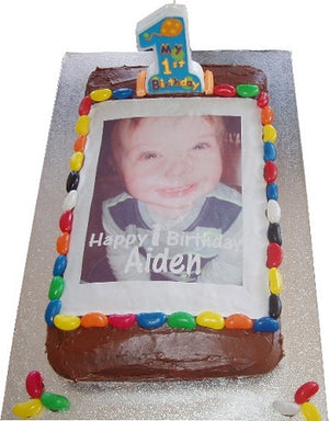 Small 19cm x 11.5cm Custom Edible Image Cake Topper - CustomIcing.com.au