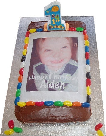 Small 19cm x 11.5cm Custom Edible Image Cake Topper - CustomIcing.com.au
