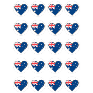 Australia Day Cupcake Edible Images 4cm x 20 - CustomIcing.com.au
