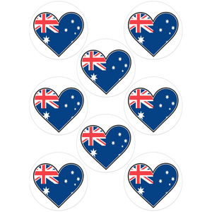 Australia Day Cupcake Edible Images 4cm x 20 - CustomIcing.com.au