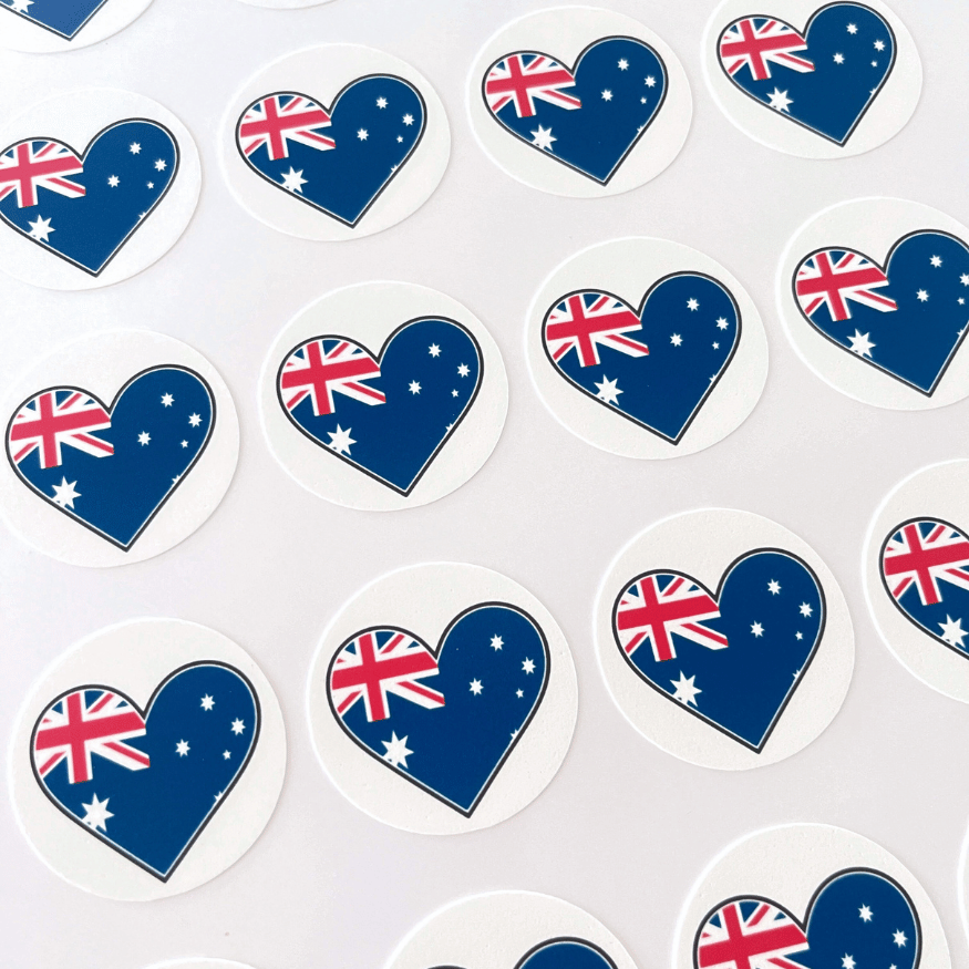 Australia Day Cupcake Edible Images 4cm x 20 - CustomIcing.com.au