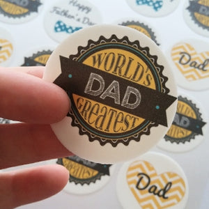 Father's Day Collection - Edible printed icing cupcake or cookie toppers - CustomIcing.com.au