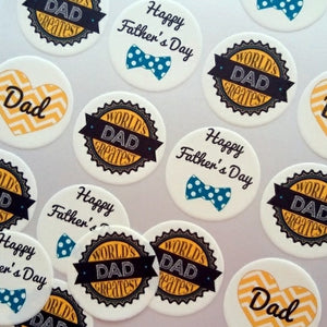 Father's Day Collection - Edible printed icing cupcake or cookie toppers - CustomIcing.com.au