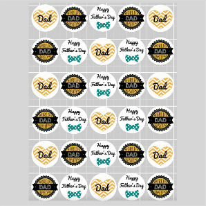 Father's Day Collection - Edible printed icing cupcake or cookie toppers - CustomIcing.com.au