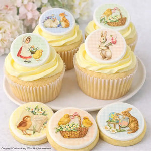 Old World Easter Edible Printed Icing Circles - CustomIcing.com.au