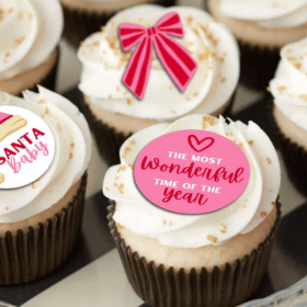 Merry Berry Christmas Edible Image Cupcake or Cookie Toppers - 4cm x 20