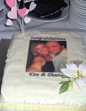 Small 19cm x 11.5cm Custom Edible Image Cake Topper - CustomIcing.com.au