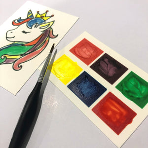 Edible PYO Paint Palette Sheet of 8 (Blue/Rust) - CustomIcing.com.au