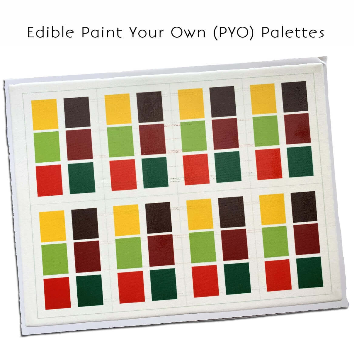 Christmas Edible PYO Paint Palette Sheet of 8 - CustomIcing.com.au