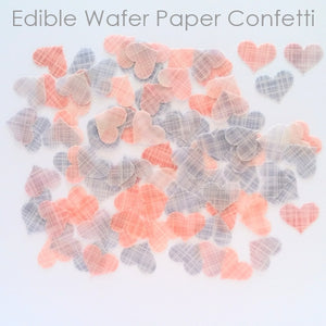 Edible Wafer Confetti - Pink & Purple Hearts - 96 pieces - CustomIcing.com.au