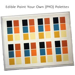 Edible PYO Paint Palette Sheet of 8 (Blue/Rust) - CustomIcing.com.au