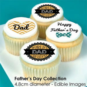 Father's Day Collection - Edible printed icing cupcake or cookie toppers - CustomIcing.com.au