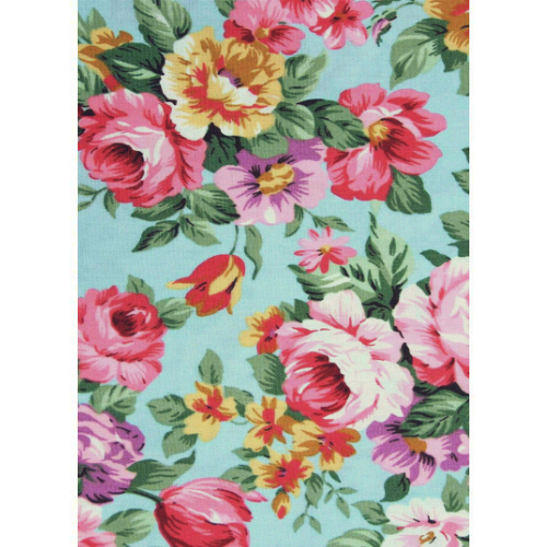 Floral on Blue Edible Printed Wafer Paper A4 - CustomIcing.com.au