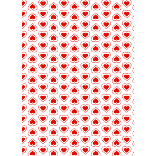 Frill Edge Hearts Edible Printed Wafer Paper A4 - CustomIcing.com.au