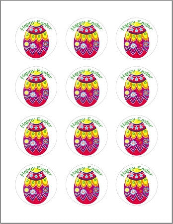 Happy Easter Cupcake Toppers (4 sizes available) - CustomIcing.com.au