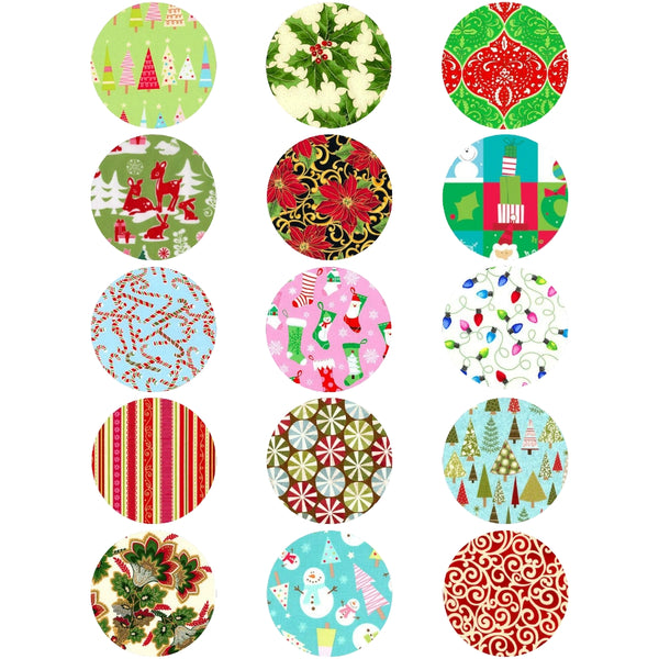 Mixed Christmas Prints - Edible Image Cake or Cookie Decorations - 4.5cm x 15