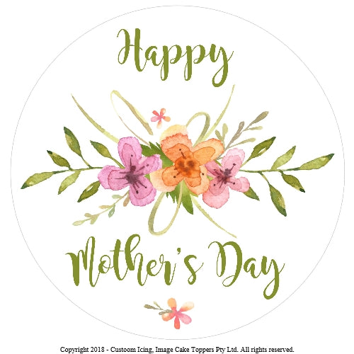 Mother's Day Wildflowers - Edible Image Cake Topper - 20cm diameter