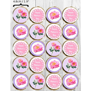 Mother's Day Collection - 20 x 4cm diameter edible cupcake toppers - CustomIcing.com.au