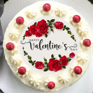 Happy Valentine's Day 12.5cm Edible Image Cake Topper - CustomIcing.com.au