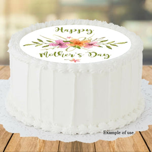 Mother's Day Wildflowers - Edible Image Cake Topper - 20cm diameter - CustomIcing.com.au