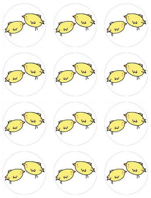 Easter Chicks Cupcake Toppers (4 sizes available) - CustomIcing.com.au