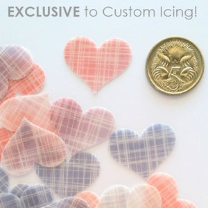Edible Wafer Confetti - Pink & Purple Hearts - 96 pieces - CustomIcing.com.au