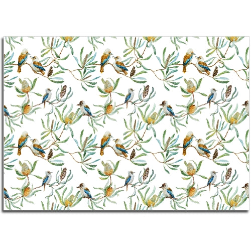 Kookaburra & Banksia designer Edible Printed Wafer Paper A4 - CustomIcing.com.au