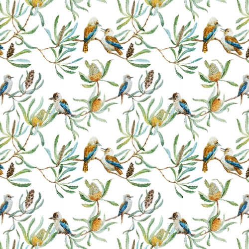 Kookaburra & Banksia designer Edible Printed Wafer Paper A4 - CustomIcing.com.au