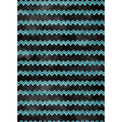 Black Teal Zig Zag Edible Printed Wafer Paper A4 - CustomIcing.com.au