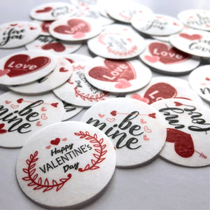 Valentine's Day Edible Printed Wafers - 3.7cm x 35pcs - CustomIcing.com.au
