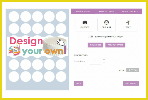 "Design Your Own" edible images!
