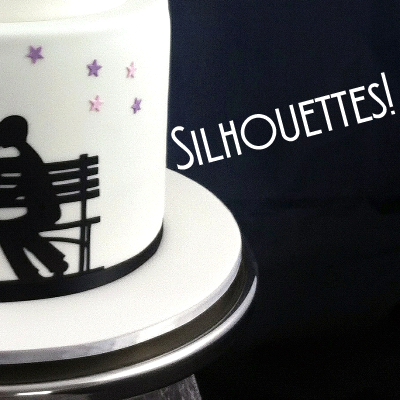 Custom Pre-Coloured Black Icing Silhouettes