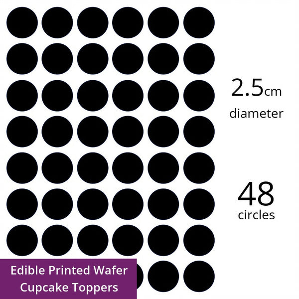 2.5cm diameter Custom Edible Printed Wafer Card 48 pieces