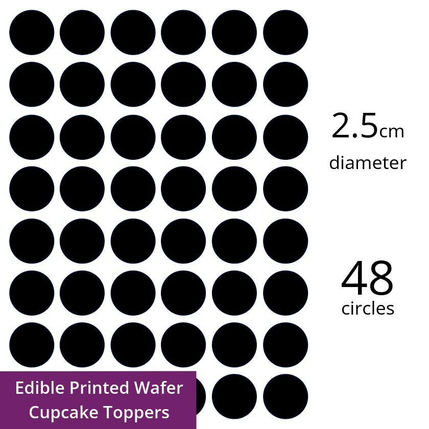 2.5cm diameter Custom Edible Printed Wafer Card 48 pieces - CustomIcing.com.au