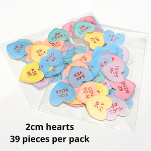 Edible Wafer Conversation Hearts Cupcake Toppers 2cm x 39 pieces - CustomIcing.com.au