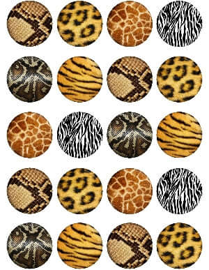 Cupcake Animal Print Edible Image Cake Toppers - 8 prints available