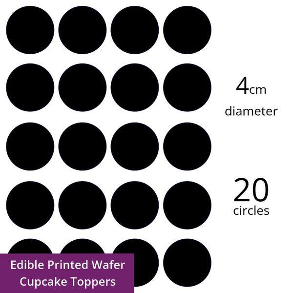 4cm diameter Custom Edible Printed Wafers 20 pieces