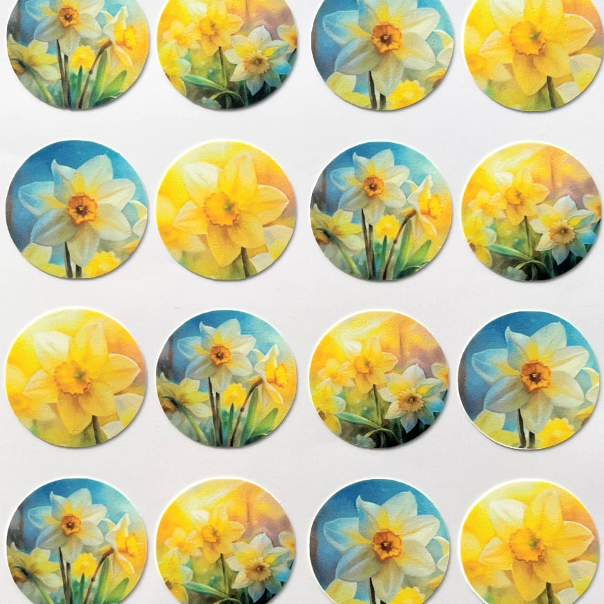 Daffodil Edible Image Cupcake Toppers 4cm x 20 - CustomIcing.com.au