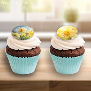 Daffodil Edible Image Cupcake Toppers 4cm x 20 - CustomIcing.com.au