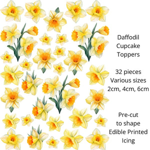Daffodil Edible Icing Images 32 pieces - CustomIcing.com.au