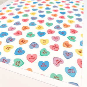 Conversation Hearts Edible Printed Icing Sheet (27cm x 19cm) - CustomIcing.com.au