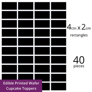 4cm x 2cm rectangle Custom Edible Printed Wafers 40 pieces - CustomIcing.com.au