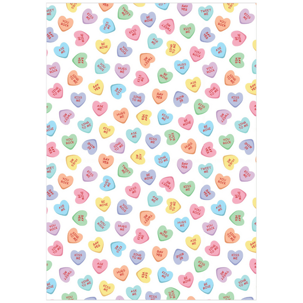 Conversation Hearts Edible Printed Icing Sheet (27cm x 19cm)