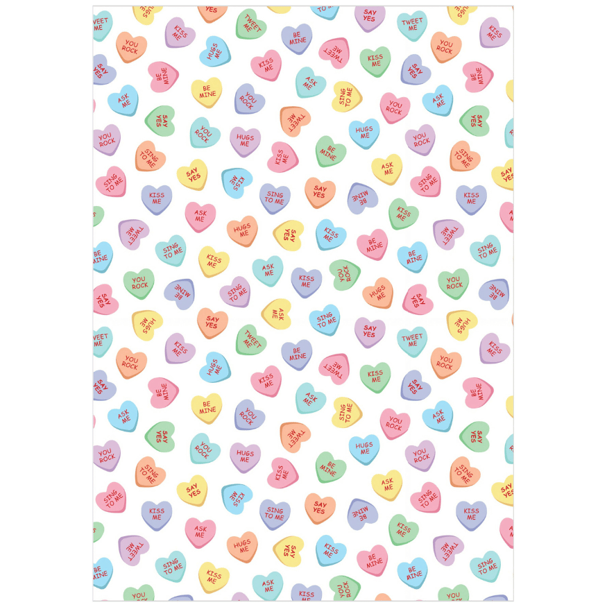 Conversation Hearts Edible Printed Icing Sheet (27cm x 19cm) - CustomIcing.com.au