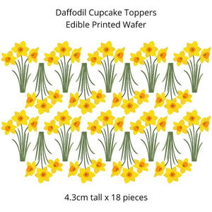 Edible Wafer Daffodil Cupcake Toppers 4.3cm x 18 pieces - CustomIcing.com.au