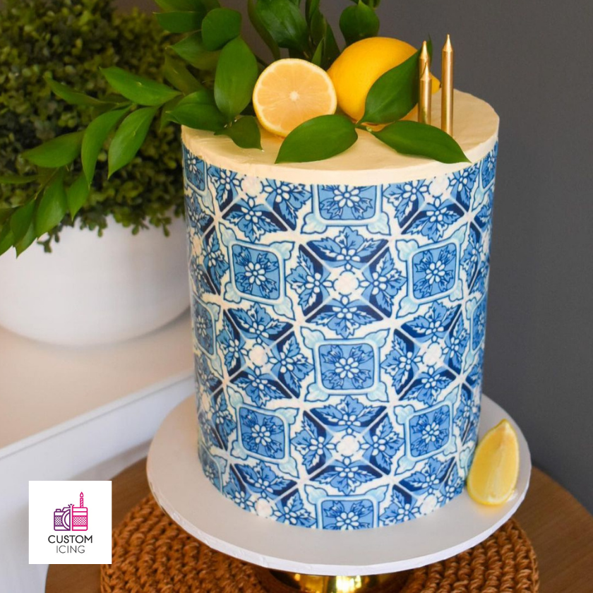 Cake Wrap Patterns Custom Icing Edible Cake Wrap 12cm tall – CustomIcing.com.au