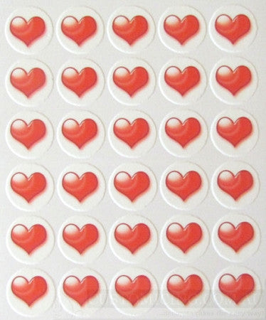 Red Hearts Edible Image Cupcake Toppers 30 x 3.3cm