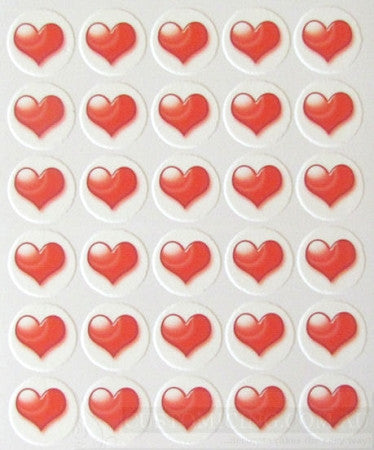 Red Hearts Edible Image Cupcake Toppers 30 x 3.3cm - CustomIcing.com.au