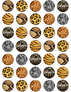 Cupcake Animal Print Edible Image Cake Toppers - 8 prints available - CustomIcing.com.au