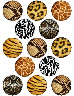 Cupcake Animal Print Edible Image Cake Toppers - 8 prints available